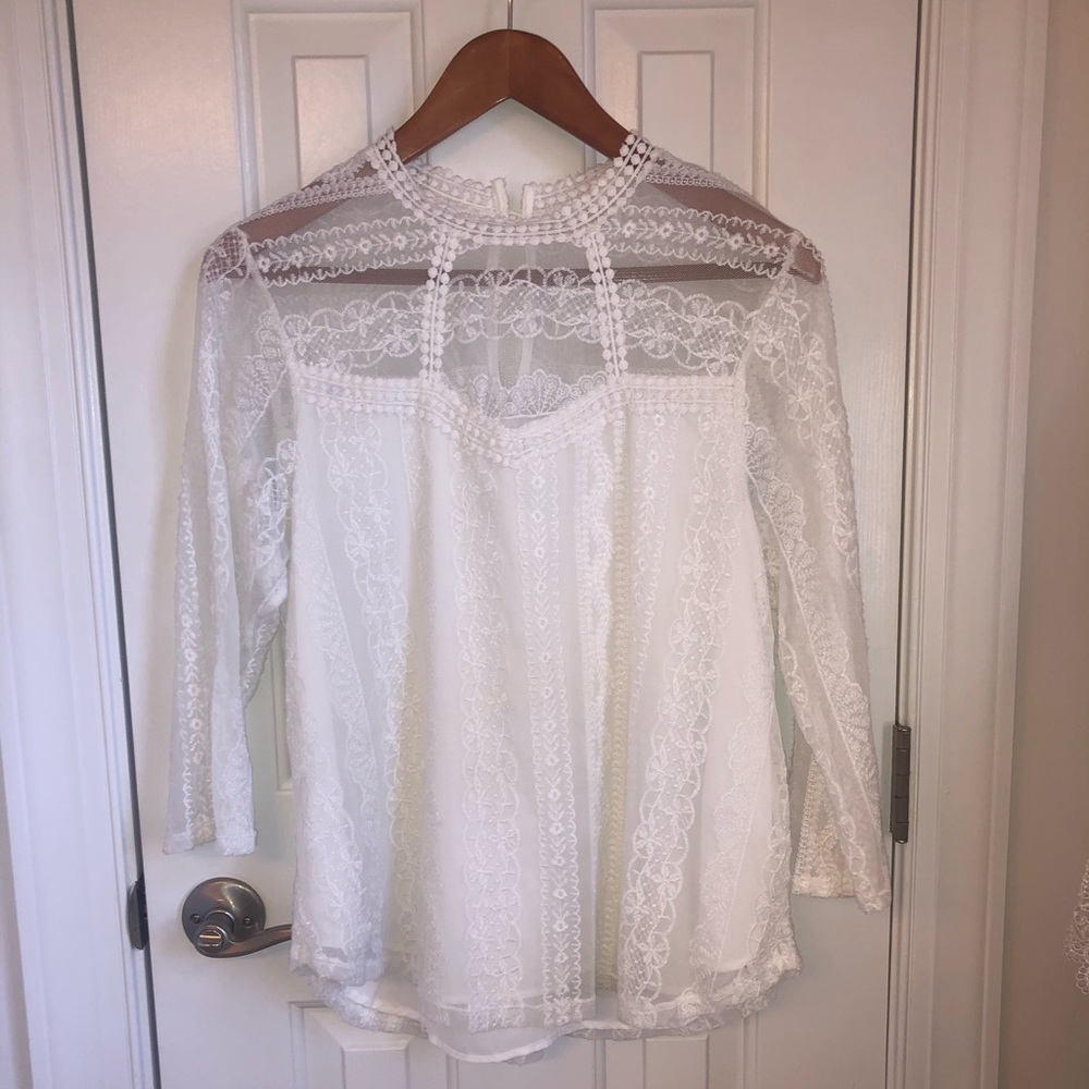 Classy lace blouse from Nordstrom